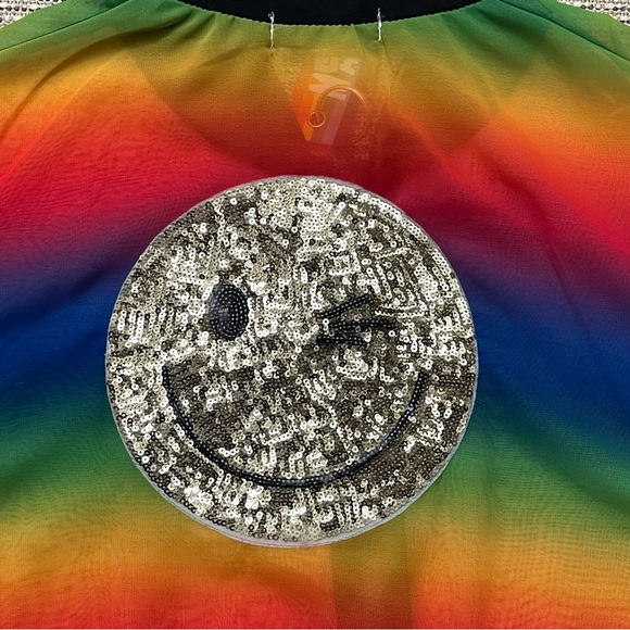 Marek+Richard Smile Rainbow Mesh Crop Bomber
Jacket Sz L Multi - Picture 11 of 11